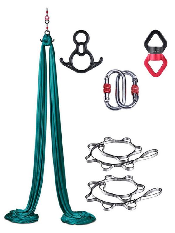 

Anti-gravity Aerial Yoga Hammock Flying Swing Trapeze Yoga Inversion Exercises Device Home GYM Hanging Belt Full Set, Red
