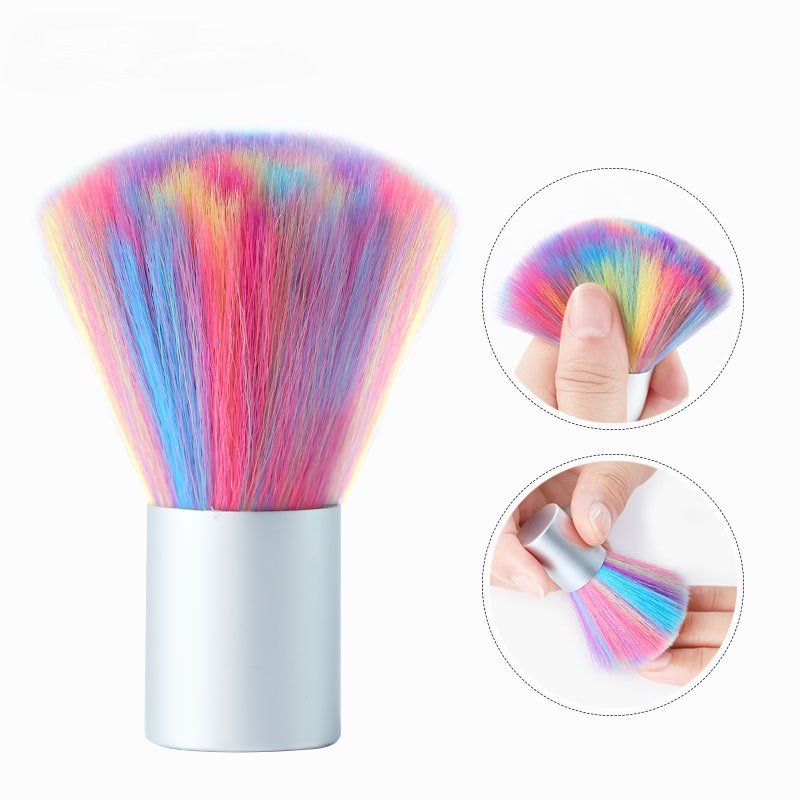 

Rainbow Soft Nail Art Dust Brush UV Gel Acrylic Powder Dust Remover DIY Beauty Manicure Cleaning Tools Nail Care Salon Tools, Yellow