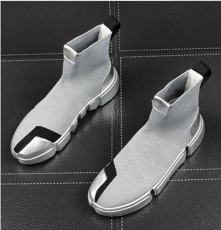 

high quality Mens Fashion Socks Shoes Sneakers Male high tops Shoes Casual Walking Shoe Footwear Autumn 2020 gold silver Shoe da53