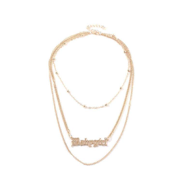 

Chokers Beads Letter Babygirl Fashion Choker Necklace For Women Jewelry Collares Friend Chains Accessories Aesthetics Suspension XL10224