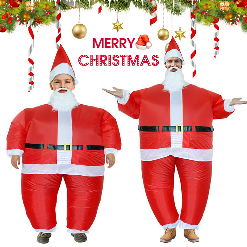 

Santa Claus Inflatable Costume Adult Funny Blow Up Suit Cosplay for Christmas Party HUG-Deals