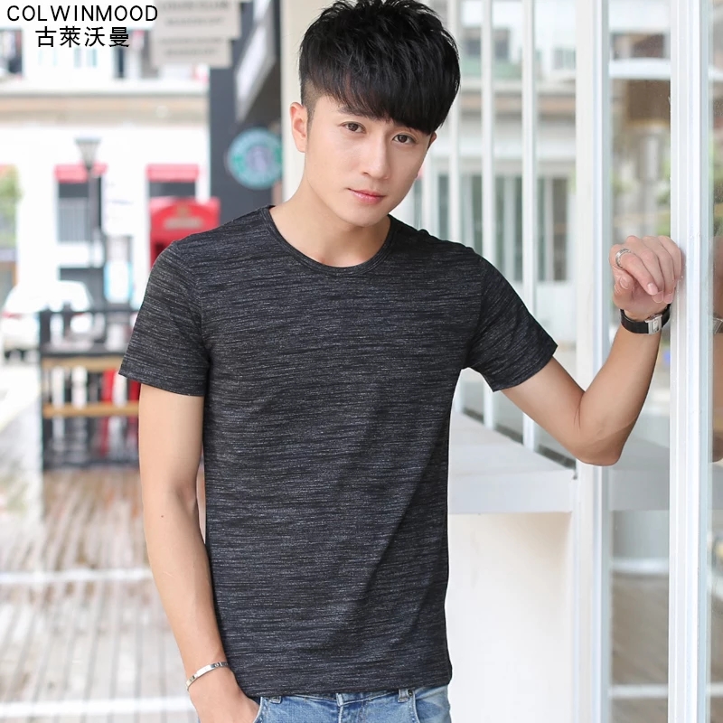 

Summer men' short T-shirt men' round collar shirt pure color repair body shirt half-sleeved Korean version of clothing tide, Royal blue