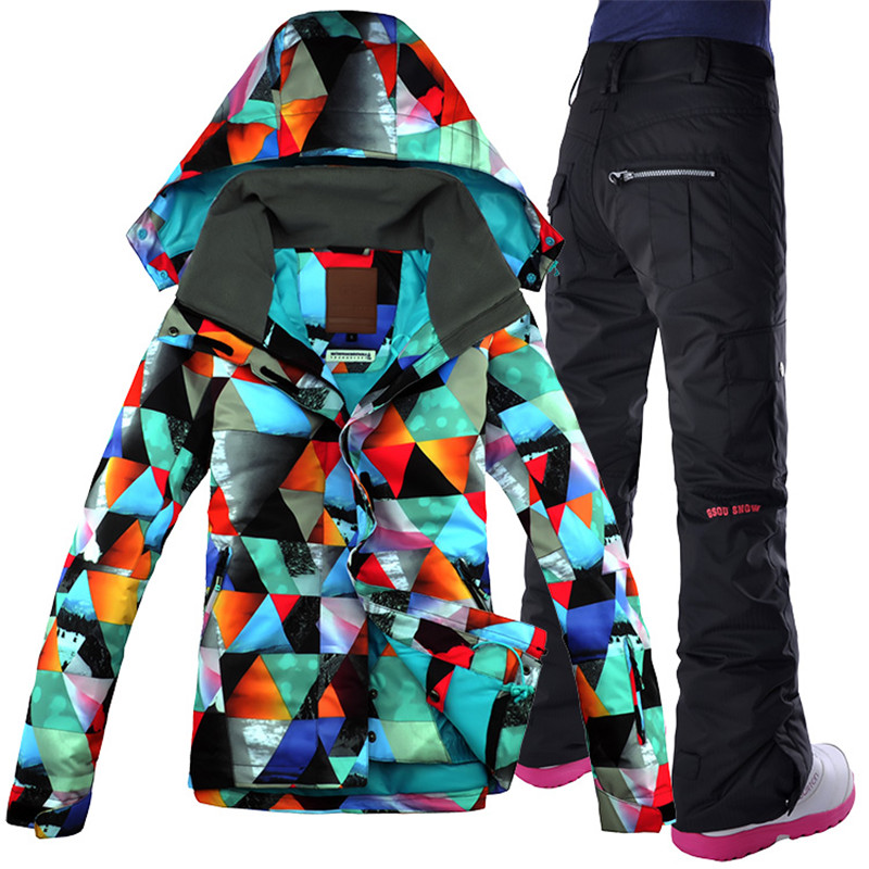 

Free Shipping, The Gsou Snow Ski Suit Female Suits Waterproof Outdoor Mountaineering Thickened Double Plate Single Banchao Fur, Color3