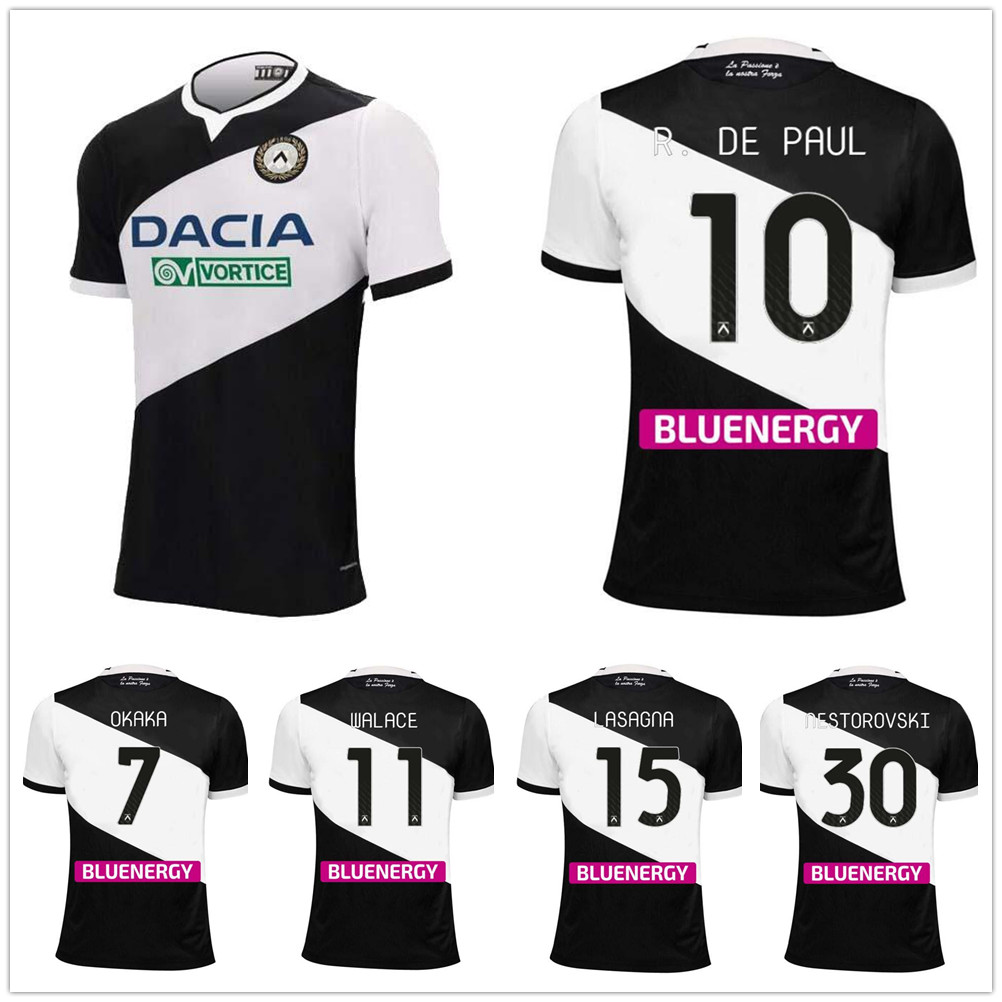 

20 21 Udinese Football Jersey 7 OKAKA 15 LASAGNA 10 R. DE PAUL 11 WALACE 30 NESTOROVSKI Custom 2020 Udinese Calcio Black Adult Soccer Shirt