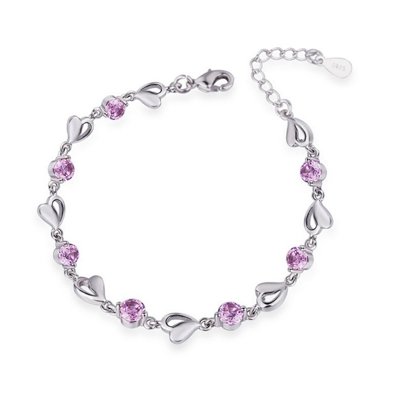 

Blue Crystal Bracelet Heart Shape Lucky Bracelet Female Zircon Heart Shape Simple Jewelry