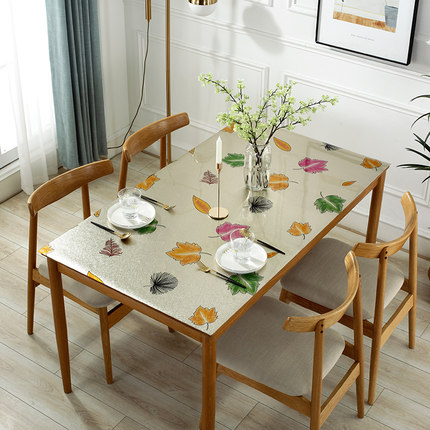 

pvc coffee table tablecloth waterproof, anti-scald, oil-proof and wash-free soft glass table mat 1.0mm free shipping