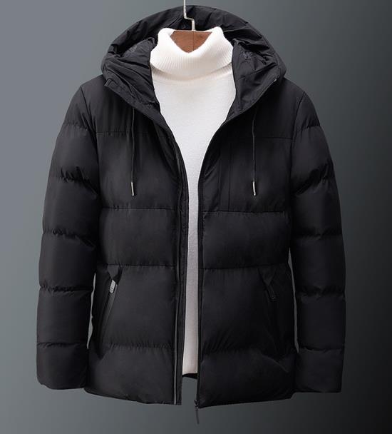 

Winter youth Korean cotton clothes Men's slim thick warm cotton Jacket hooded Coat Men Jacket Top, Black