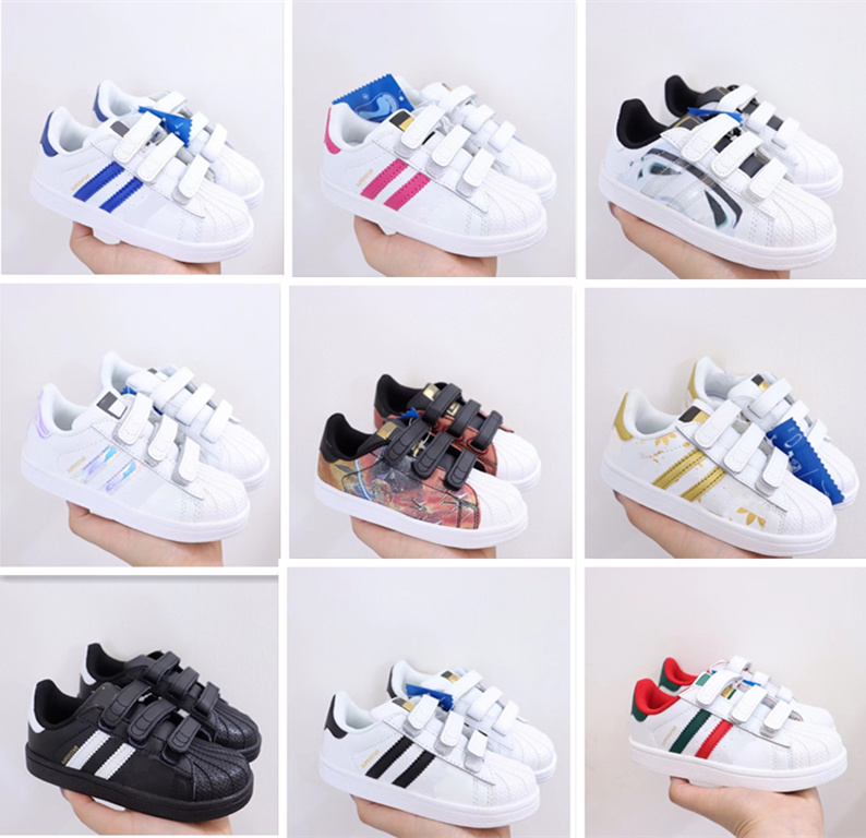 

Kids Shell Head boy girls Sneakers Superstar children baby Shoes new stan shoes fashion smith sneakers sport running shoes 28-35, Black