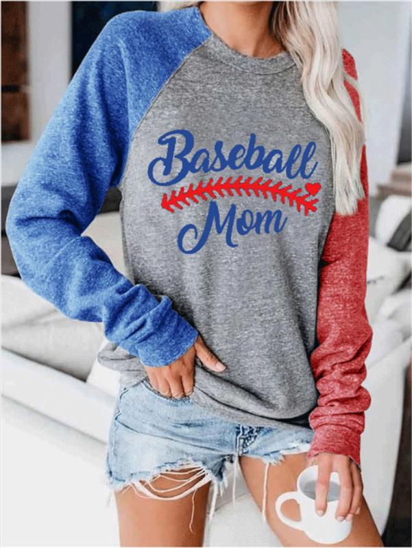 

Raglan Sleeve Baseball T shirt Summer Autumn Long Sleeve Tops Tee Women O-neck Loose Tee Print T-shirt 2020 Harajuku Top -2XL, Mom letter