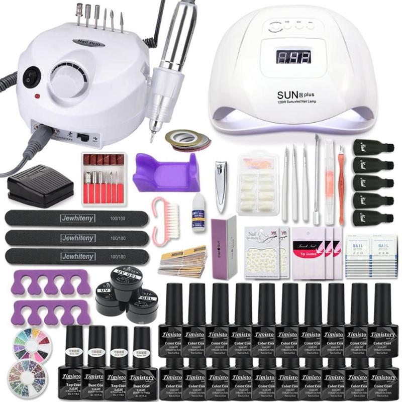 

Nail Set UV LED Lamp Dryer With 12/20/30 PCs Nail Gel Polish Kit Soak Off Manicure Tools Set Electric Drill For Tools