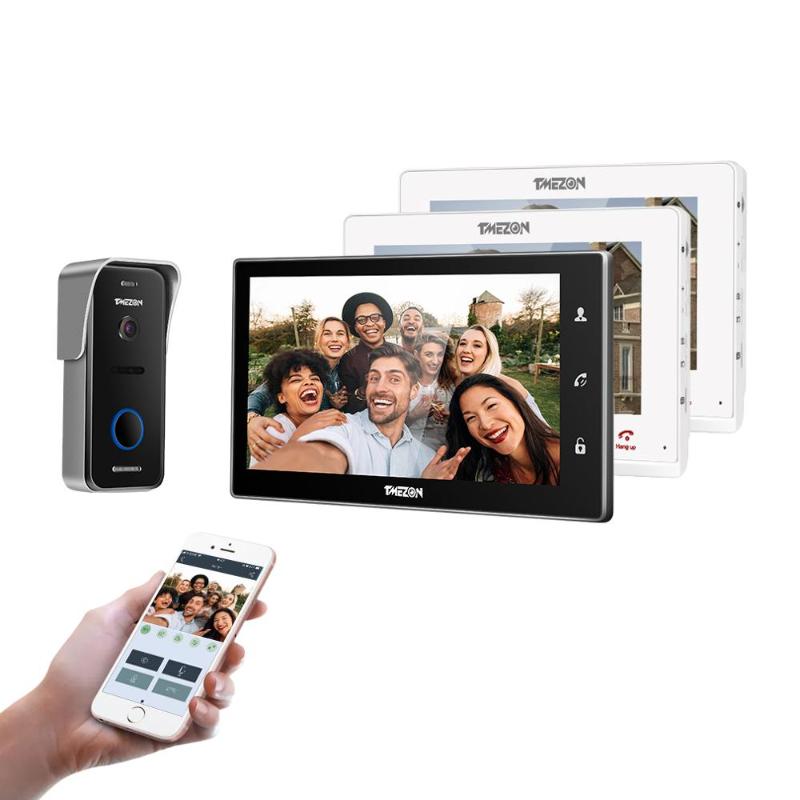 

TMEZON Wireless/Wifi Smart IP Video Doorbell Intercom System ,10 Inch+7 Inch Screen Monitor with 1x720P Wired Door Phone Camera
