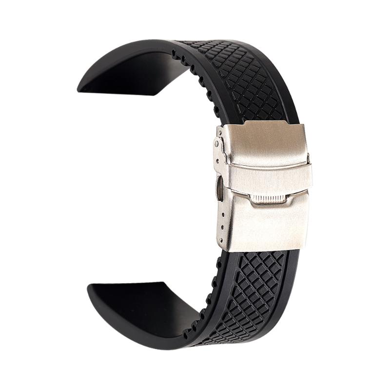 

Women Men Unisex Silicone Watchstrap 20mm 22mm 24mm Soft Silicone Sports Waterproof Watch Band