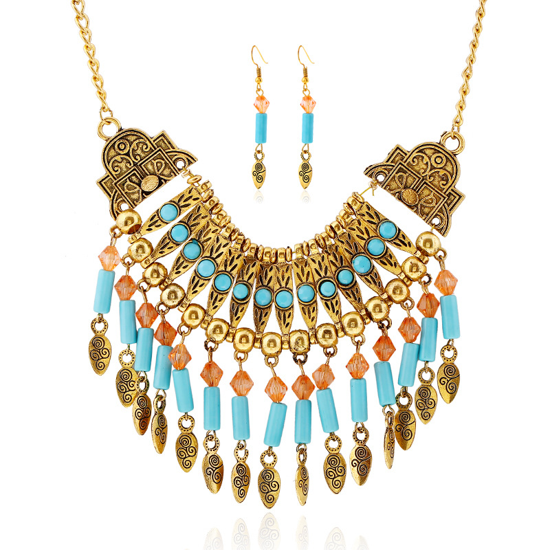 

fashion Hand carved Hand carved Ethnic women fashion necklace Vintage BOHO Classic Geometric jewelry