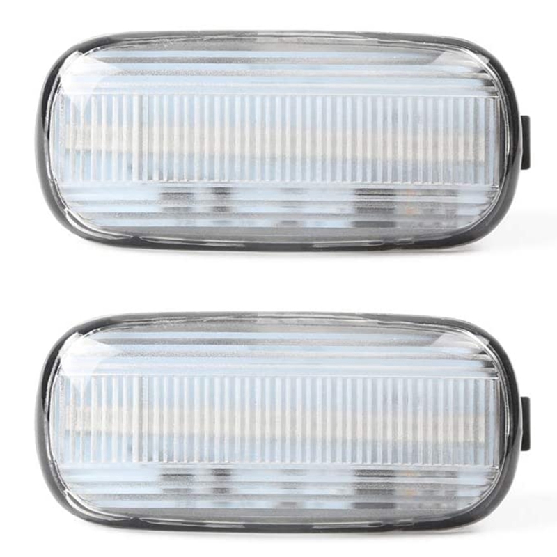 

2Pcs Clear Lens Amber LED Side Marker Turn Signal Light for A4 S4 B6 B7 A6 C5 A8, As pic