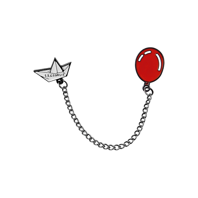 

Fashionable Cute Cartoon Movie IT Boat & Balloon Metal Alloy Pin Badge Brooch