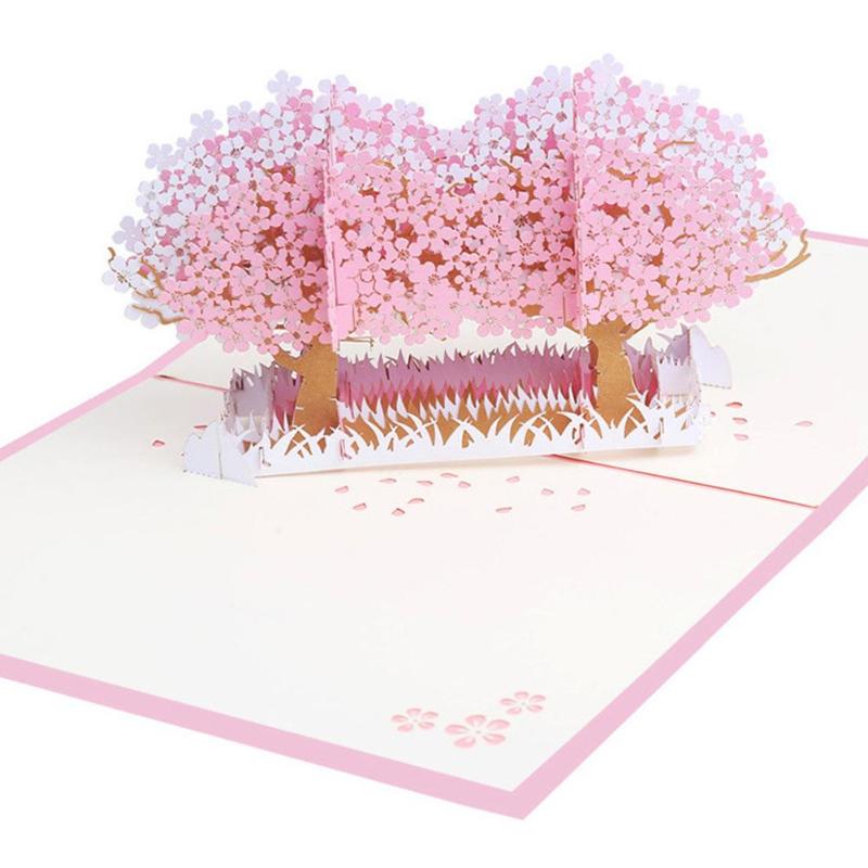 

3D Blessing Greeting Card Handmade Three-Dimensional Hollow Card Banquet Greeting Decoration Fortune Tree Flower Series