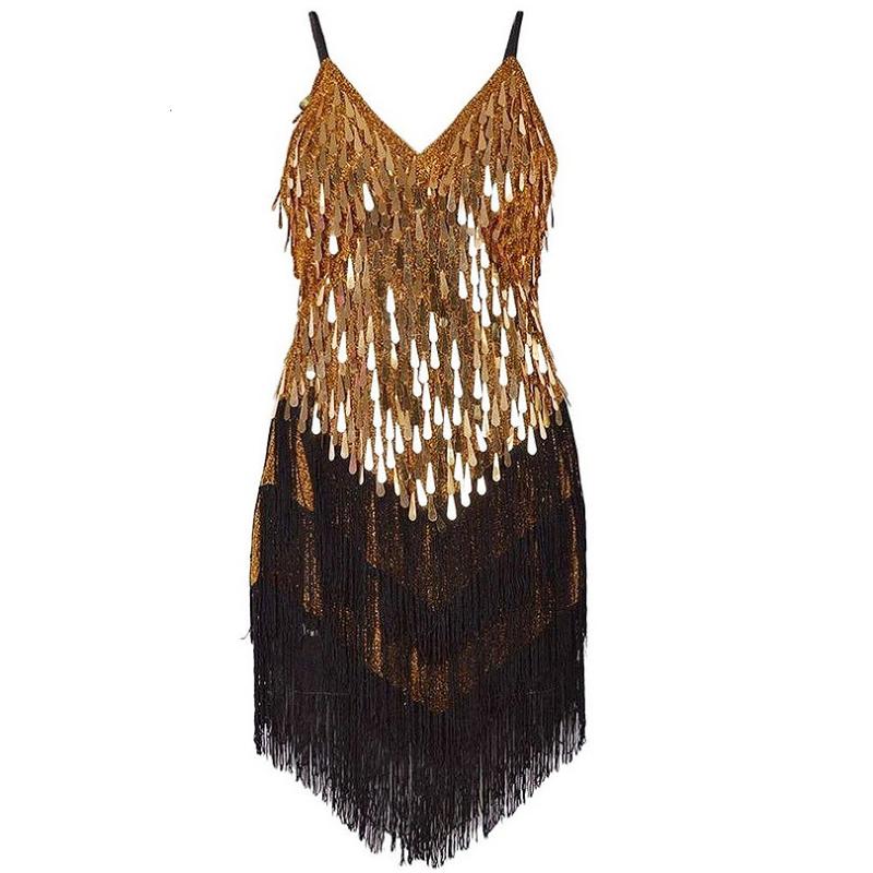 

Ladies Women's Red Blue Gold Sexy Tassel Latin Dance Dress Fringe Sequin Salsa Ballroom Tango Cha Cha Rumba Samba Dance Dresses, Royal blue