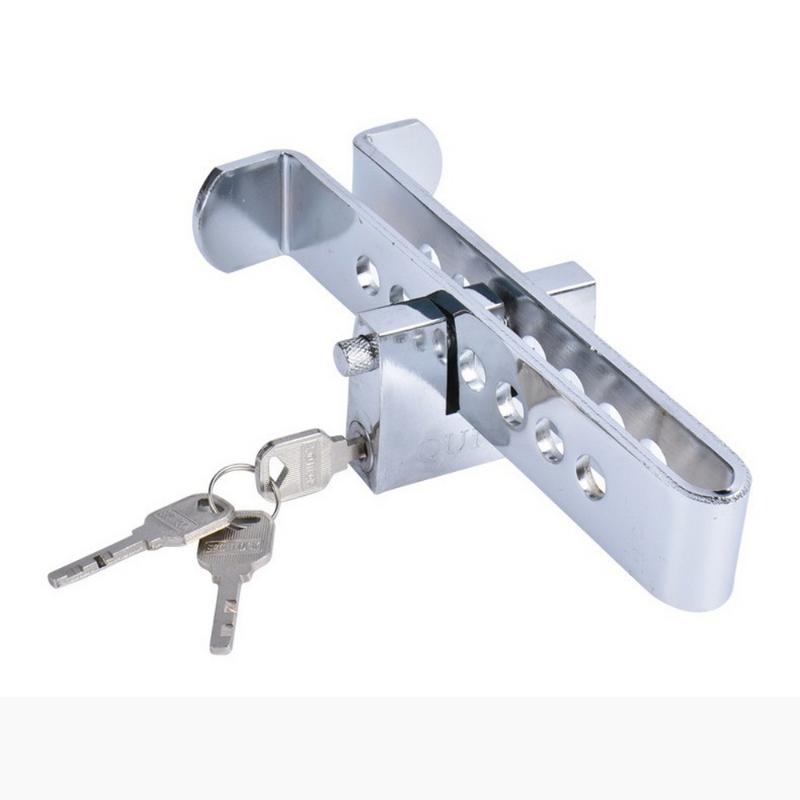 

Car anti-theft lock clutch brake brake throttle safety anti-theft lock 8 hole portable steel silver Shift