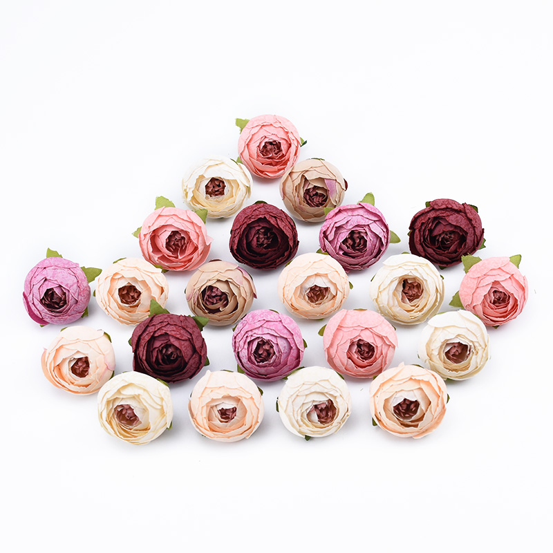 

50 Pieces Mini silk roses flowers walls wedding bridal accessories clearance diy gifts boxes Artificial flowers scrapbooking, Mix