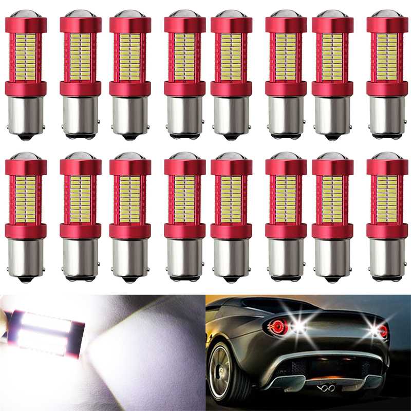 

1x S25 1156 BA15S P21W 1157 P21/5W BAY15D LED Lights Car Styling 4014 106 SMD Light Turn Signal Lamp Tail Bulb 12V White, As pic