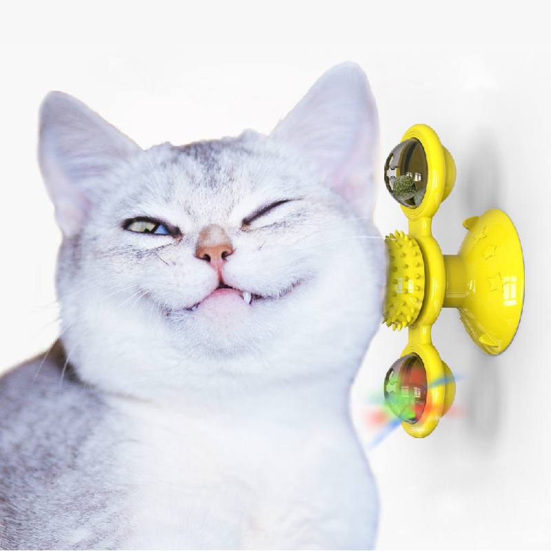 

Fashion windmill Bell cat toy Turntable Teasing Interactive cat toys with Catnip Tickle Pet ball toys Pet Supplies CWJB03