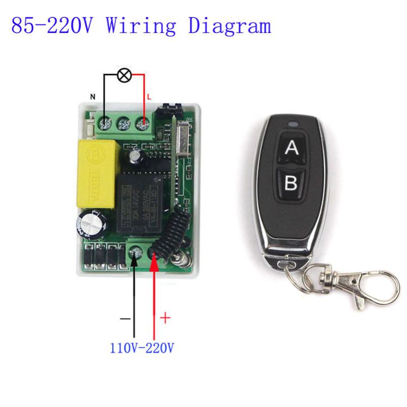 

AC85V-220V 10A 1CH 1 Channel RF Wireless Remote Control Light Switch Relay Output Radio Receiver Module Transmitter 315/433MHz