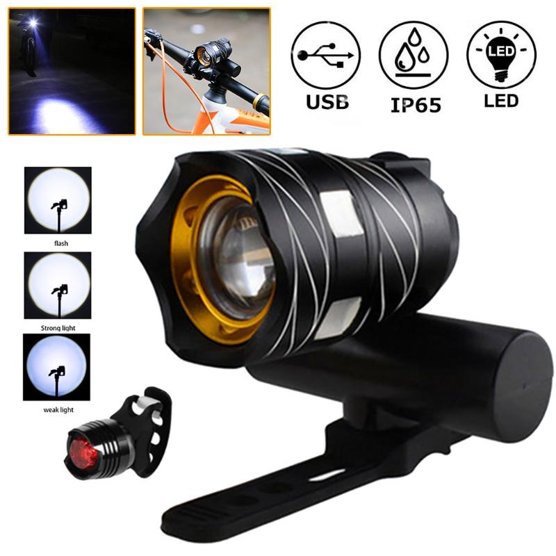 

Bicycle Light Waterproof USB Rechargeable Front Lights Cycling Lamp Focusing Headlight Waterproof Mountain Bike Accessories L702