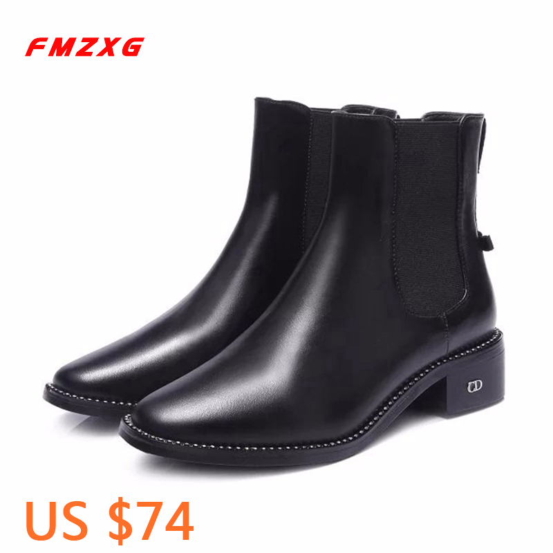 

Leather Women's Boots Motorcycle Winter Fashion Shoes Woman Designer Genuine Leather High Quality Short Boots Women, Bb2