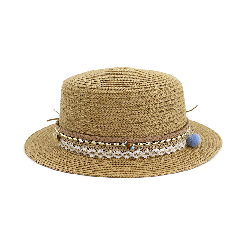 

New Lei Ribbon Charm Decoration Straw Hat Beach Shade Flat Hat Fashionable Wild Lady Fisherman Fresh Spring Summer 2020, Style 4