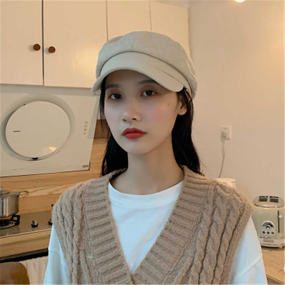 

Berets Retro Octagonal Hat Women's Korean Fashion British Spring And Summer Temperament Net Red Japanese Duck Tongue Beret WS-2218, Ws-2218-1