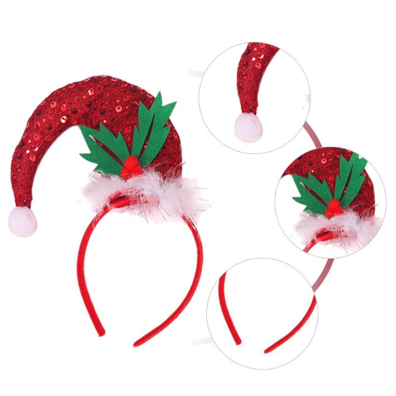 

New Sequin Hat Christmas Headband Girl Christmas Head Buckles For Children Party Decorations New Year Gifts For Kids