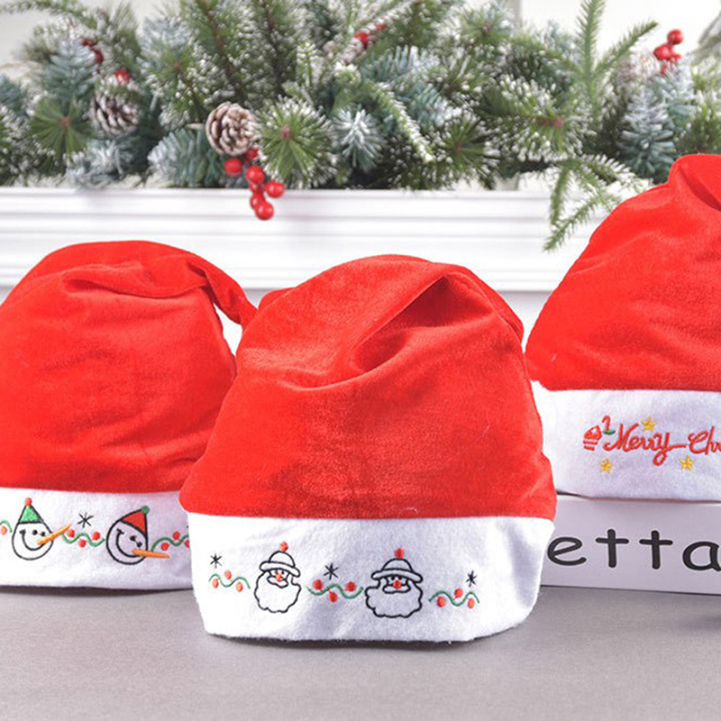 

1Pcs Christmas Red Santa Claus Snowman Hat Plush Thicken Kid Adult Hat Festival Santa Claus Gift Warm Winter