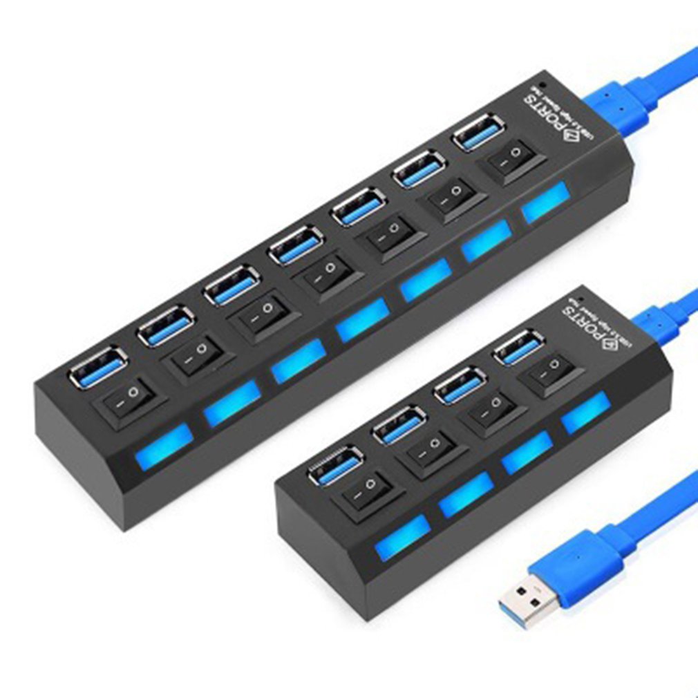 

USB 3.0 Hub USB Hub 3.0 Multi Splitter 3 Hab Use Power Adapter 4/7 Port Multiple Expander 2.0 USB3 with Switch for PC