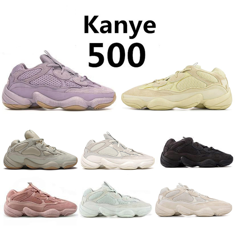 

Top Fashion Kanye 500 500s Soft Vision Stone Desert Rat Running Shoes bone white Utility Black super moon yellow Mens trainers sneakers, White;red