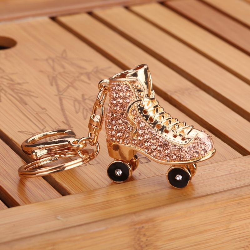 

2020 Popular keychains Glitter Rhinestone Cool Skating Shoes Keychain Keyring Women Handb To your best friendag Pendant keychain