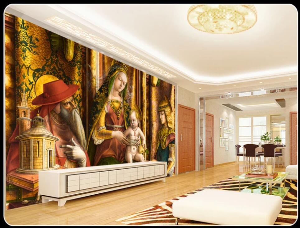 

3D wallpaper custom photo mural European palace figure oil painting living room Home decor 3d wall muals wall paper for walls 3 d, Non woven