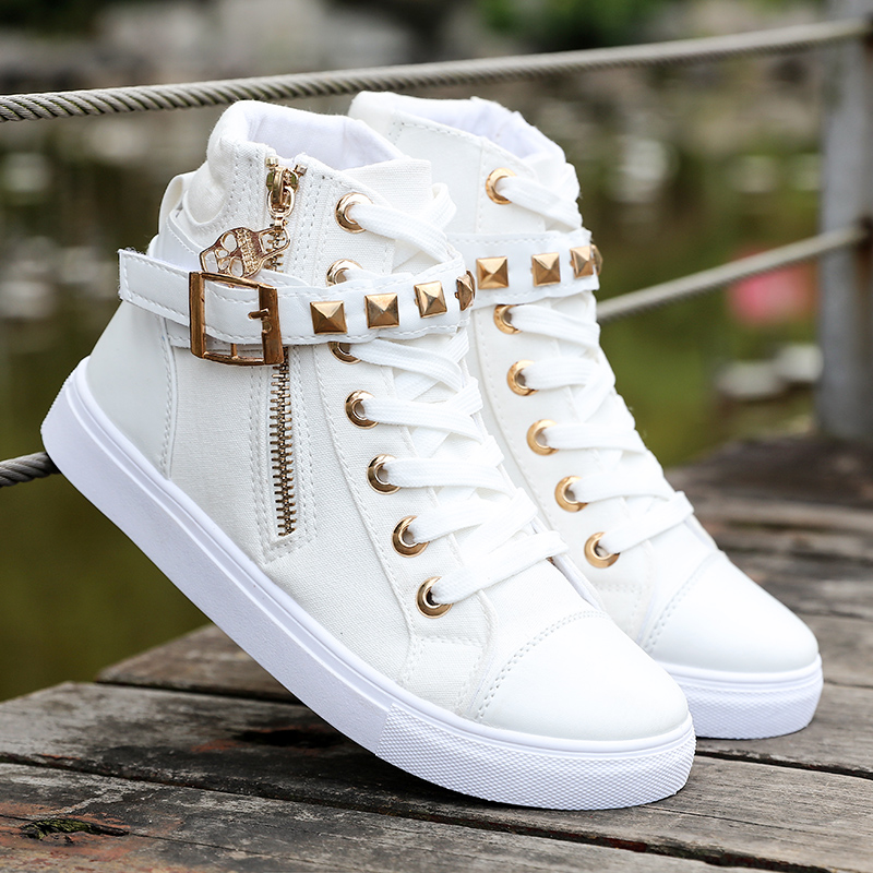 white canvas womens sneakers