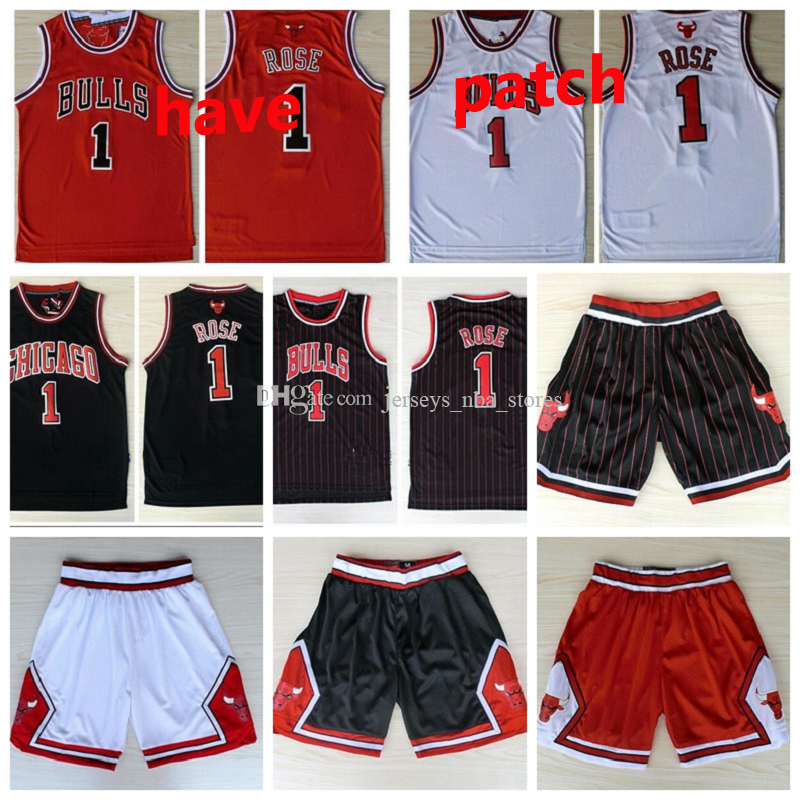 

Men Youth Chicago Bulls Derrick Rose 1 Vintage Black Red White Swingman Embroidered Jersey 01