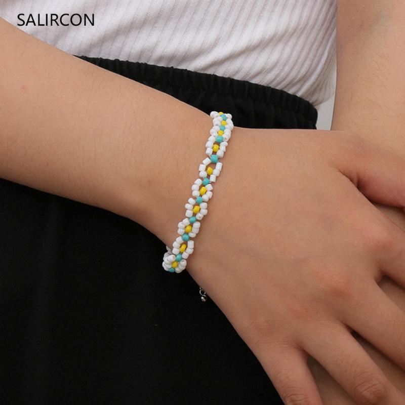 

Salircon Miyuki Handmade Women Bracelet Bangle Coloful Seed Beads Charm Bracelet Boho Friendship Hand Chain Best Gift Jewelry