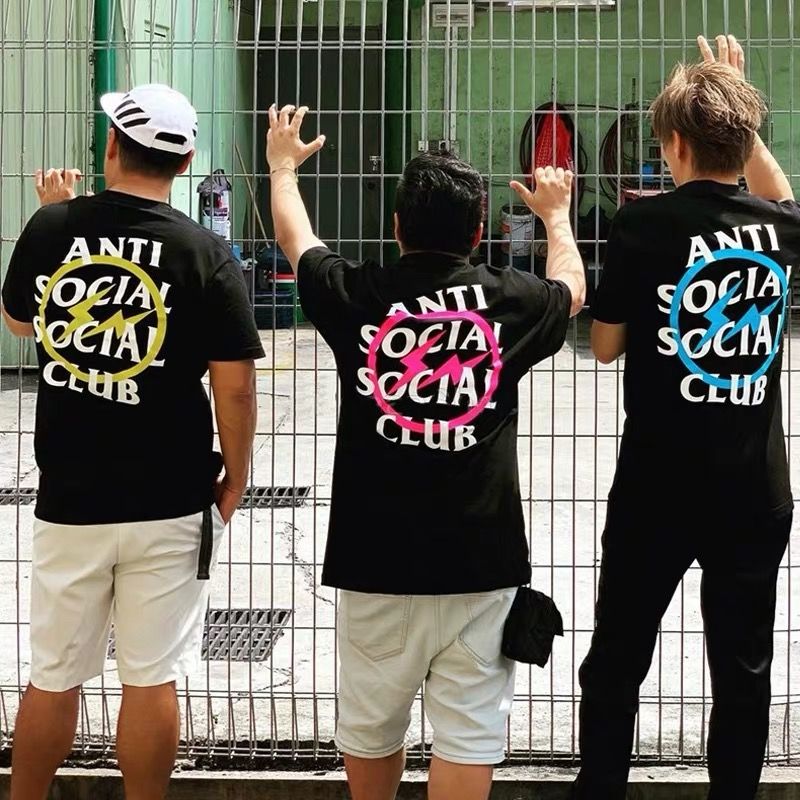 

2020 butterfly sakura letters short-sleeved printing beauty tide male and female student couple t-shirt, White;black