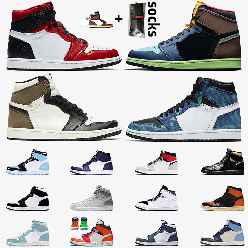 

with box Jumpman 1 high og Bio Hack Black Gold retro basketball shoes 1s Dark Mocha Tie Dye FEARLESS mens trainers women sneakers, A32 high og valentines day 36-40