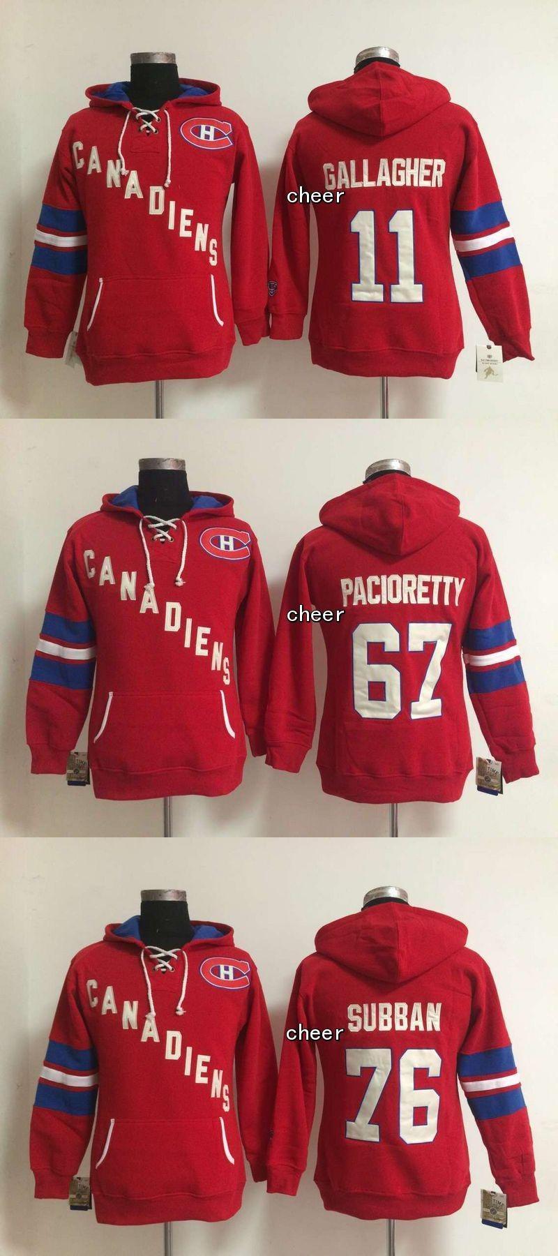

2015 Custom Wholesale Women Men Youth MontrÃ©al Canadiens 11 Gallagher 67 paciorettred 76 subban Hoodies Hooded Jerseys Hockey Sweatshirts, Black;red