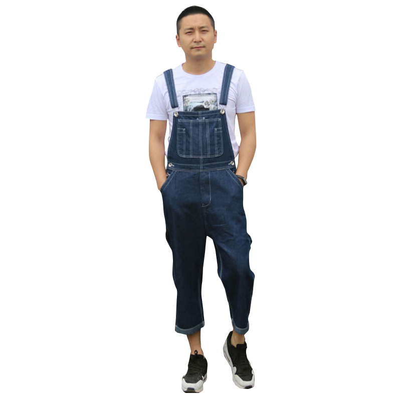

Men's Loose Size 36- Overalls Men Jeans Male Pocket Huge Large Size denim Brand Pants Suspenders Woker Jeans Jumpsuits Shorts, Blue