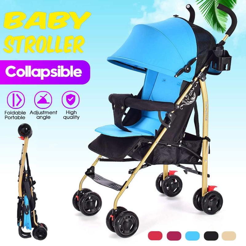 

Portable Foldable Baby Stroller Sleeping Basket Shake-Proof Lightweight Pushing Baby Stroller