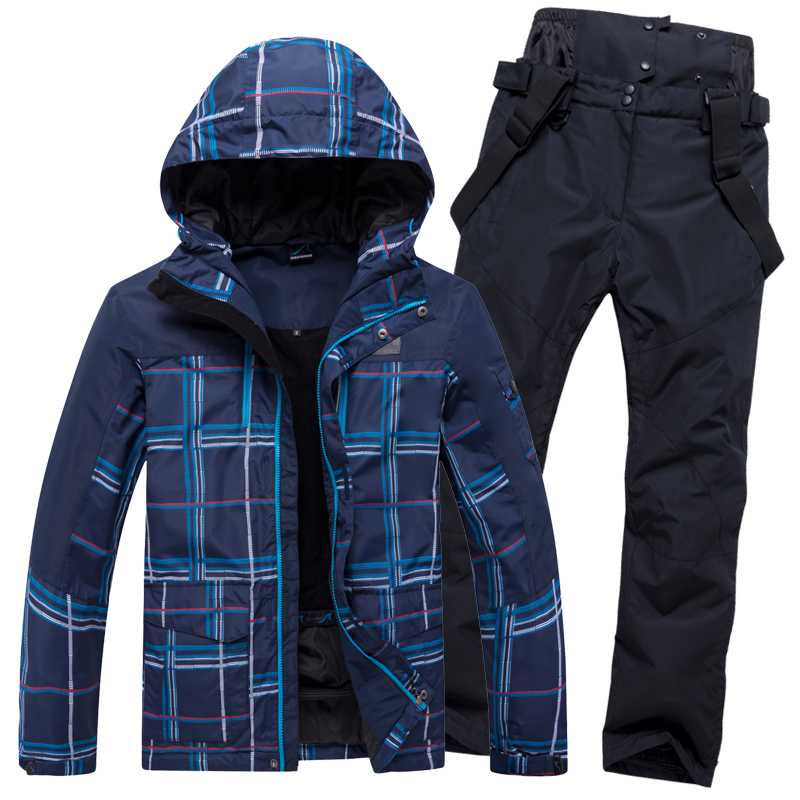 

New Thick Warm Men Ski Suit Waterproof Windproof Skiing Snowboarding Jacket Pants Set Men Winter Snow Wear Suits, R2
