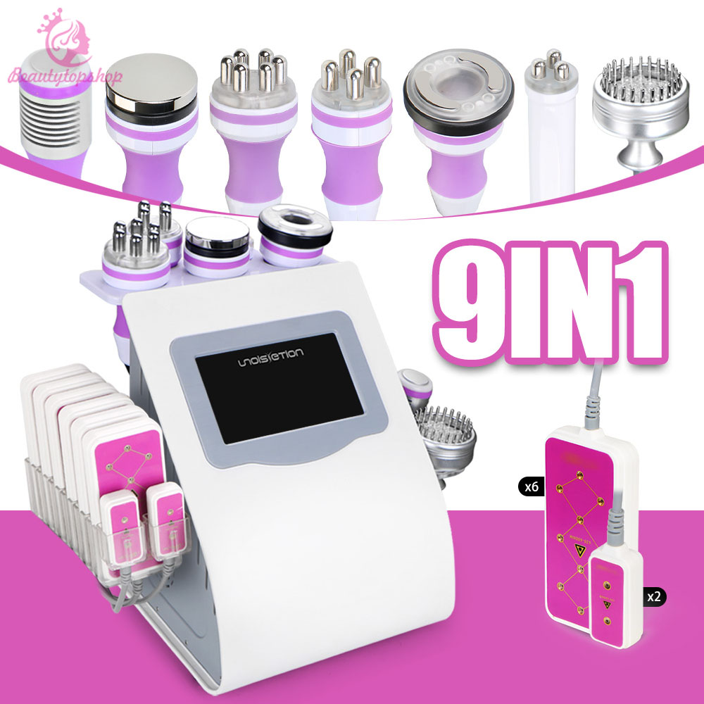 Le plus récent corps à ultrasons sous vide laser 9 en 1 amincissant l'enlèvement de la cellulite par cavitation RF photon micro courant équipemen