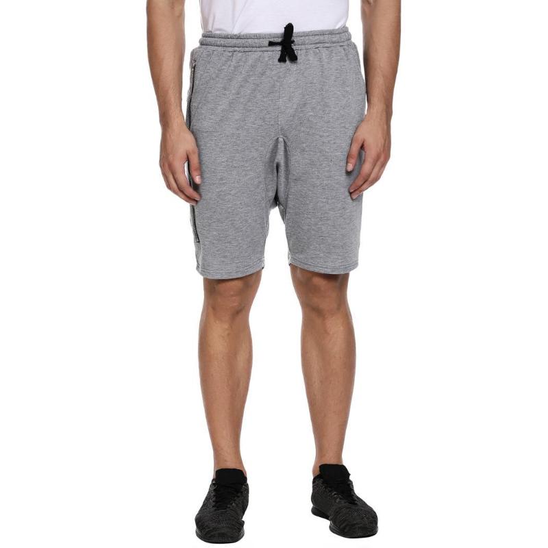 

Men Hip Hop Style Knee Length Solid Flat-Front Casual Shorts Height 186cm, Bust 102cm, Waist 82cm, 95cm, Gray
