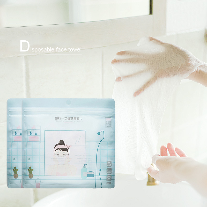 

50PC/Set Business Trip Multifunction Cleaning Cloth Portable Washcloth Toiletries Items Travel Disposable Compressed Candy Towel, White