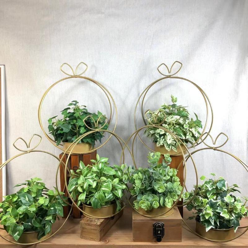 

Cilected Artificial plant Garland Greenery Wedding Wreath Green leaf decor Wrought Iron Flower Frame Arrange Metal Hoop Wreath, A075r01