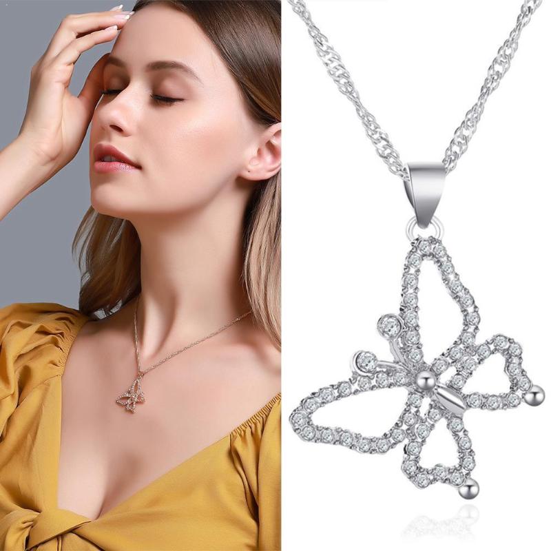 

Hollow Butterfly Pendant nenclace Metal Chain Necklace jewelry gift For Women